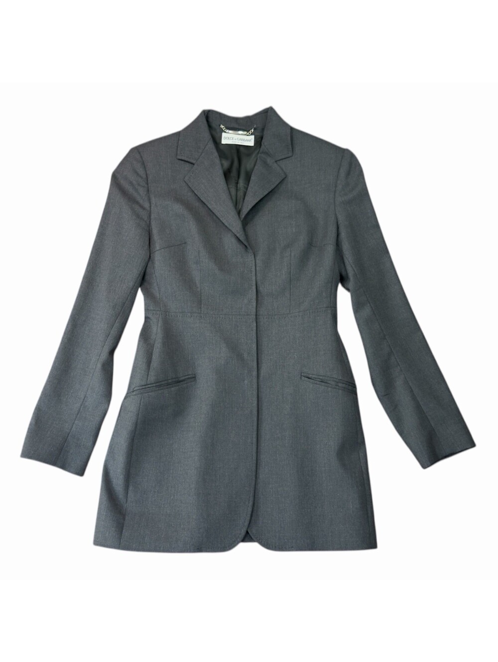VTG Dolce Gabbana Womens Single Breasted Blazer Charcoal Gray IT 40 US 4 Italy